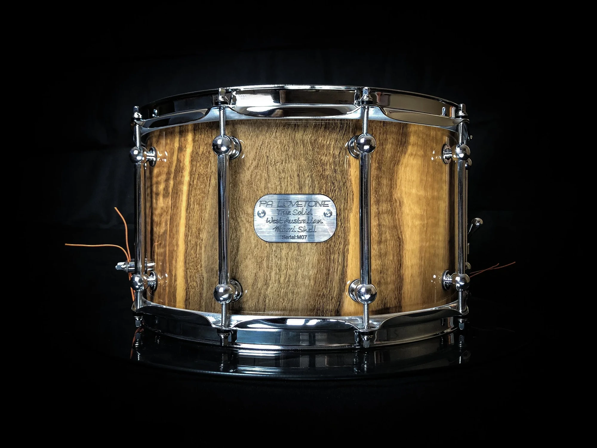 Fiddle-Back Marri 14”x8” snare drum